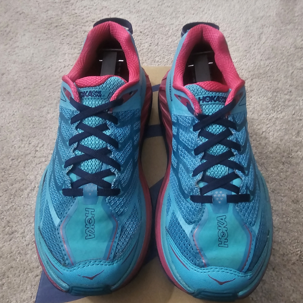 Hoka Women's Blue and Pink Running Shoes